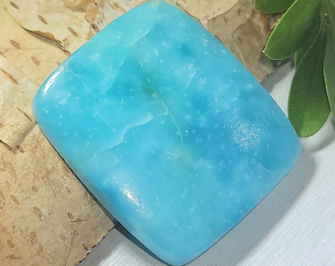 Natural High Grade Hemimorphite Cushion Cabochon 60ct 12 Grams 32mm x 28mm Wire Wrapping, Weaving or Pendant, Collector AJ19