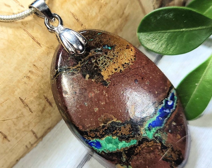 Zarinite Pendant, Zarinite Sterling Silver Pendant, Oval Zarinite Pendant, Statement Pendant, Gift for Her, Rare Zarinite, DU24