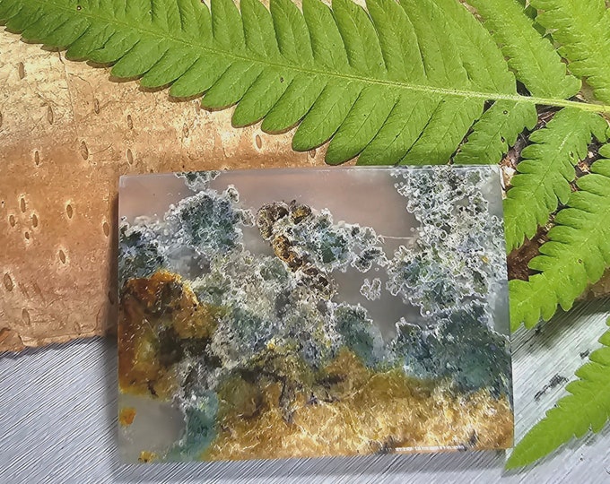 Moss Agate Cabochon, Scenic Moss Agate cabochon, Moss Agate Cabs, Moss Agate Scenic Cabochons, Green and Red Moss Agate Cabochons FK32