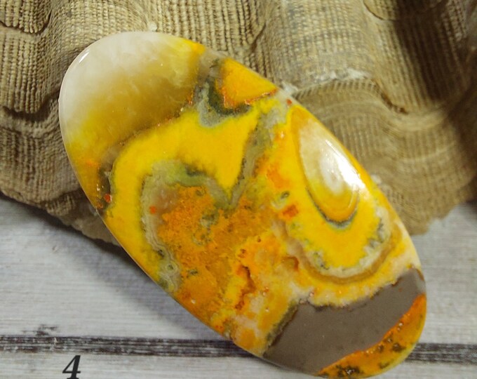 Bumble Bee Jasper or Eclipse Cabochon, Oval Shaped, Wire Wrapping, Weaving, Use as Pendant, Premium Grade Purpurite, Gift for Her, GA04