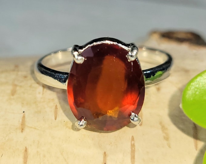 Natural Premium Red Garnet 3Ct .925 Sterling Silver Ring Size 8 Gorgeous Eye Clean Stone Genuine Red Garnet Gift for Her