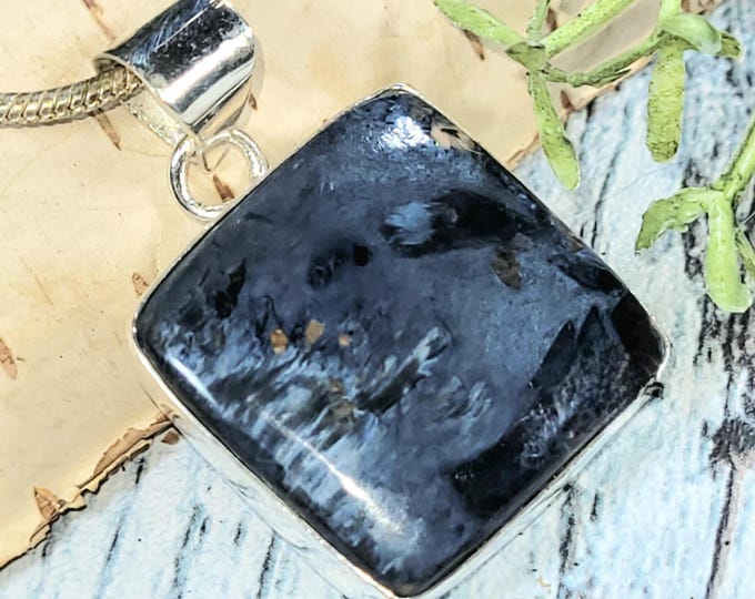 Blue Pietersite Sterling Silver Pendant: Handmade Statement Jewelry