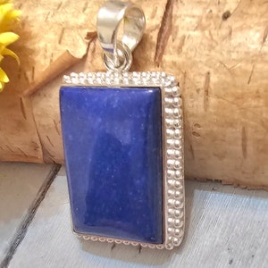 Lapis Lazuli Pendant, Lapis Sterling Silver Pendant, Handmade Pendant, Gift for Her, Statement Pendant, FV20
