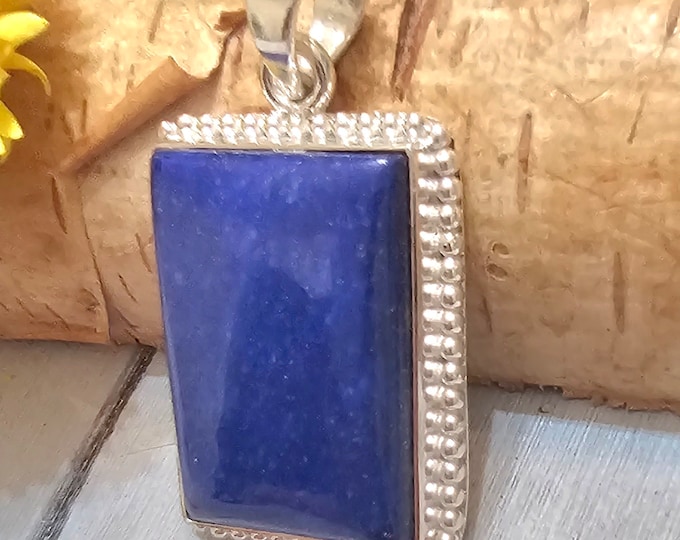 Lapis Lazuli Pendant, Lapis Sterling Silver Pendant, Handmade Pendant, Gift for Her, Statement Pendant, FV20