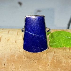 Lapis Lazuli Ring, Lapis Lazuli Sterling Silver Ring, Handmade Lapis Sterling Silver Ring, Size 6.5, Statement Ring, Gift for Her, FH