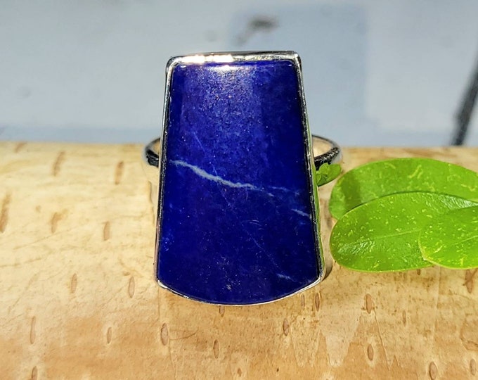 Lapis Lazuli Ring, Lapis Lazuli Sterling Silver Ring, Handmade Lapis Sterling Silver Ring, Size 6.5, Statement Ring, Gift for Her, FH