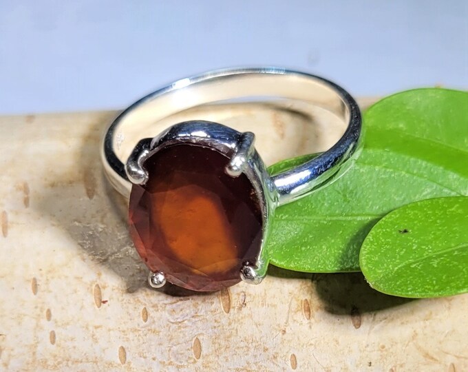 Natural Premium Red Garnet 3Ct .925 Sterling Silver Ring Size 6.5 Gorgeous Eye Clean Stone Genuine Red Garnet Gift for Her
