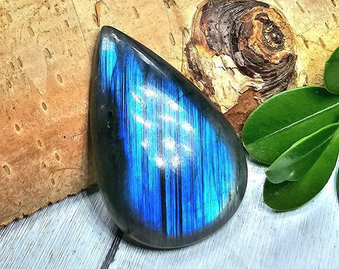 Natural Premium Grade Multi Flash Labradorite Pear Cabochon 36ct 1 Stone Wire Wrapping, Weaving, Pendant or Ring BA05