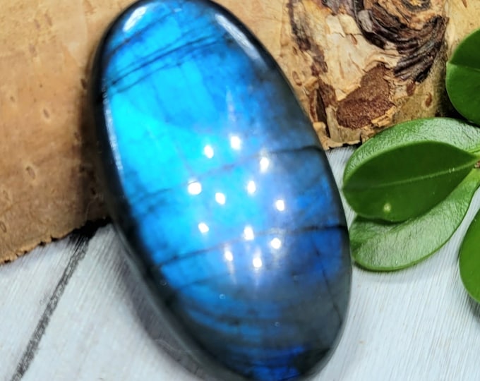 Natural Premium Grade Multi Flash Labradorite Oval Cabochons 66ct 1 Stone Wire Wrapping, Weaving, Pendant or Ring BA08