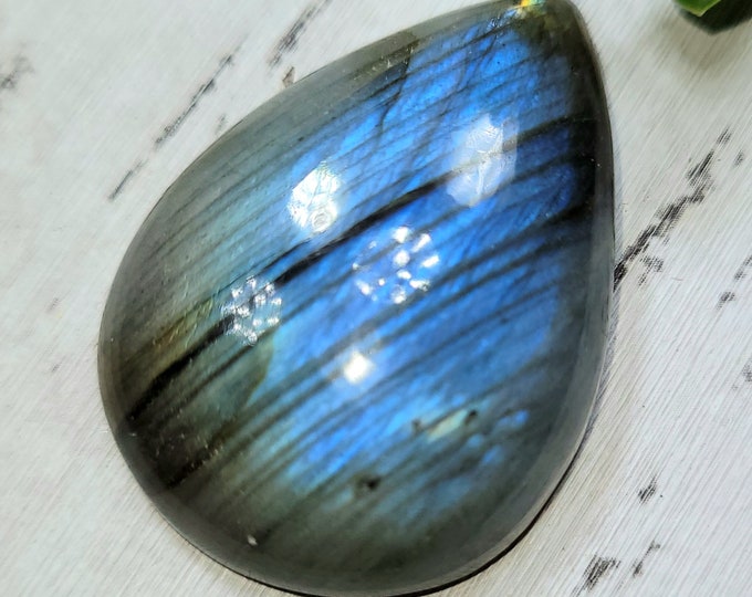 Blue Flash Labradorite Cabochon, Labradorite Pear Cabochon 55ct, Labradorite Cabochon,  Wire Wrapping, Weaving, Pendant, Collector DN20