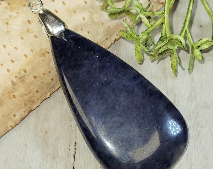 Iolite Sunstone Pendant, Iolite Sunstone Sterling Silver Pendant, Pear Iolite Sunstone Pendant, Statement Pendant, Gift for Her, HC03