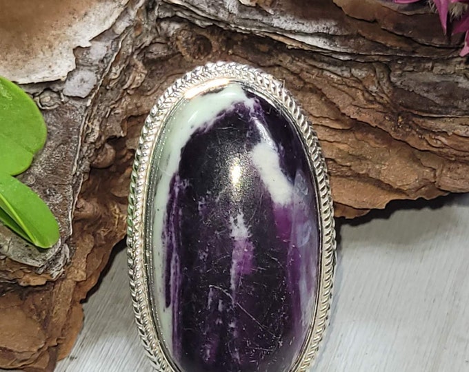 Rare Kammereite Ring, Kammerite Sterling silver ring, Boho Ring, Natural Stone  Ring, Statement Ring,  .925 Sterling Silver Ring  Size 8