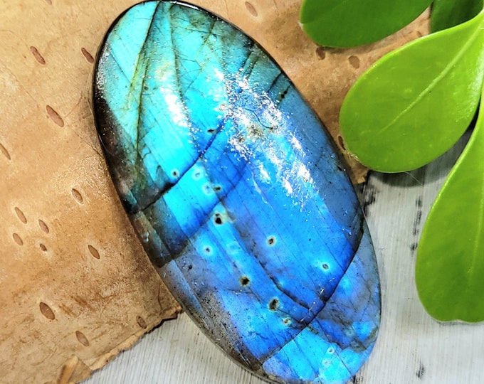 Natural Premium Grade Multi Flash Labradorite Oval Cabochons 23ct 1 Stone Wire Wrapping, Weaving, Pendant or Ring FP30