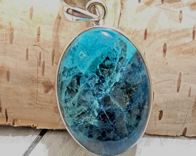 Handmade Shattuckite Sterling Silver Pendant: Natural Gemstone Jewelry