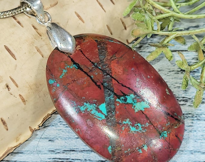Handmade Sonora Jasper Sterling Silver Pendant: Statement Jewelry
