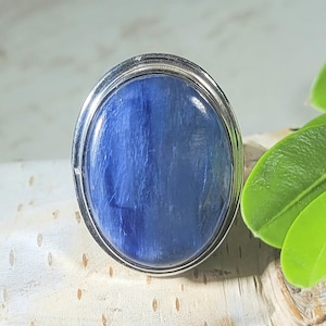 Kyanite Ring, Kyanite Sterling Silver Ring,  Natural Kyanite Sterling Silver Ring Size 5.75, Handmade Kyanite Ring, Statement Ring EJ
