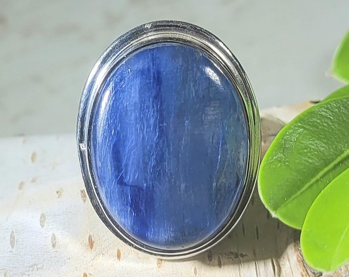 Kyanite Ring, Kyanite Sterling Silver Ring,  Natural Kyanite Sterling Silver Ring Size 6.5, Handmade Kyanite Ring, Statement Ring EJ