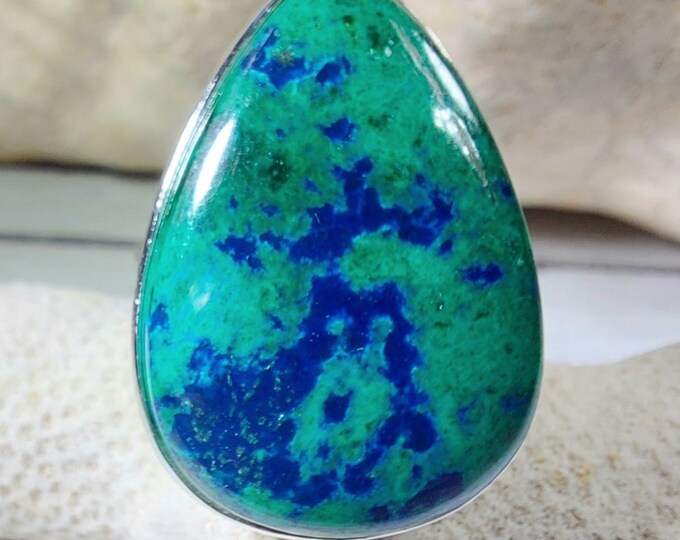 Natural Premium Grade Mesmerizing Shattuckite Handmade .925 Sterling Silver Ring Size 7 1/2 GL