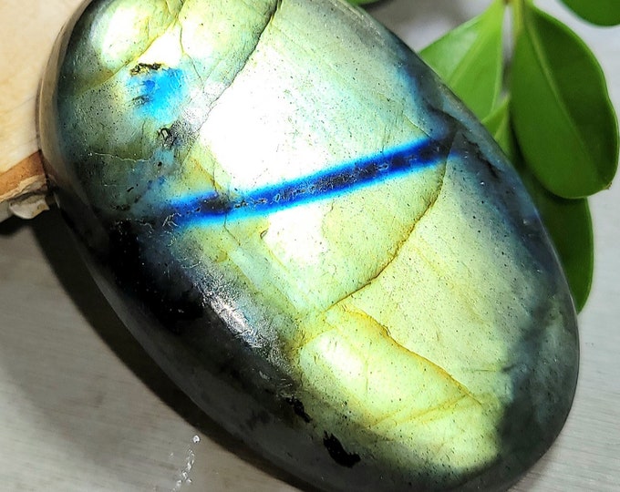Natural Bright Multi-Flash Labradorite Oval Cabochon 100ct 45mm x 30mm Wire Wrapping, Weaving or Pendant LC23