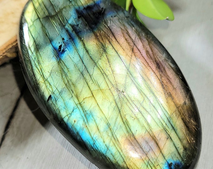 Natural Premium Labradorite Oval Cabochon 120ct 54mm x 30mm Wire Wrapping, Weaving, Pendant, Collector LC04