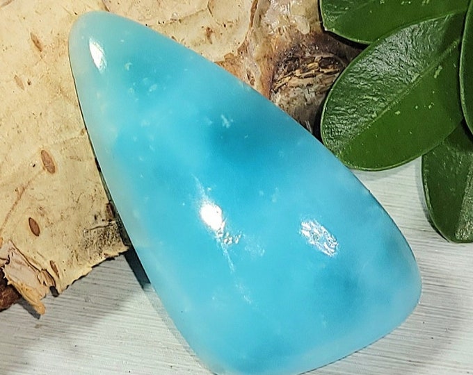 Natural Best Grade Hemimorphite Freeform Cabochon 25ct 5 Grams 30mm x 16mm Wire Wrapping, Weaving or Pendant, Collector AF04