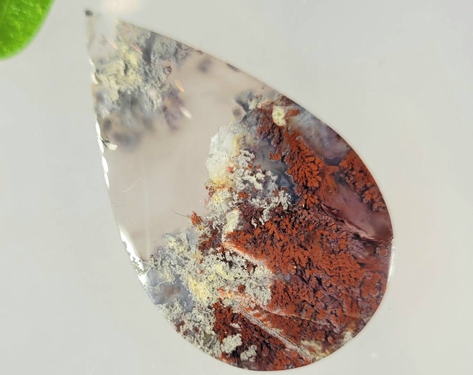 Moss Agate Cabochon, Scenic Moss Agate cabochon, Moss Agate Cabs, Moss Agate Scenic Cabochons, Green and Red Moss Agate Cabochons FL50