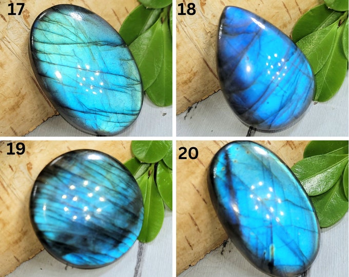Blue Labradorite Cabochon Bead, Blue Cabochon for wire wrapping, Blue Flash Labradorite Cabochons, Labradorite Cabochons A-17-20