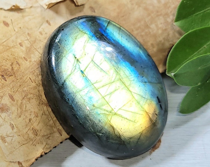 Natural Multi Color Fire Labradorite Oval Cabochon 40ct 8 Grams 28mm x 20mm Wire Wrapping, Weaving or Pendant, Collector CH14