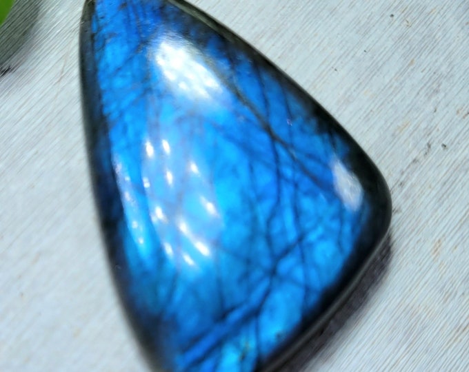 Natural Premium Grade Multi Flash Labradorite Oval Cabochon 44ct 1 Stone Wire Wrapping, Weaving, Pendant or Ring BA14