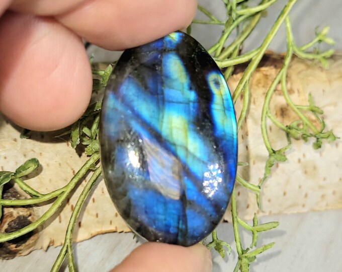 Multi Color Flash Labradorite Cabochon, Labradorite Oval Cabochon 59.50ct, Labradorite Cabochon,  Wire Wrapping, Weaving, Pendant, HJ06
