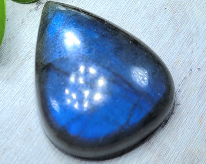 Natural Premium Grade Multi Flash Labradorite Pear Cabochons 50ct 1 Stone Wire Wrapping, Weaving, Pendant or Ring BA19