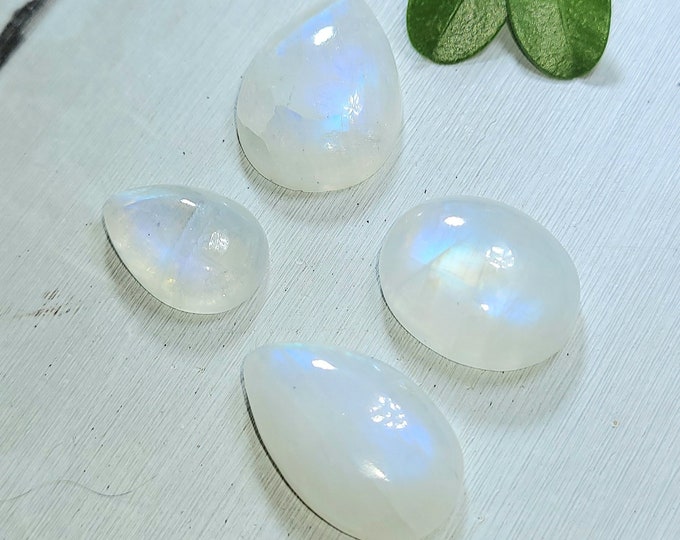 Natural Blue Flash Moonstone 4pcs Cabochon Lot Pendant 45ct Mixed Shapes and Sizes AD10