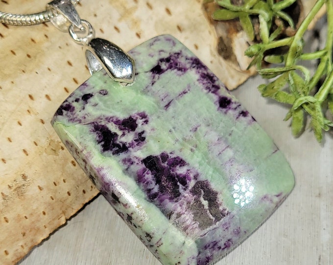 Kammererite Pendant, Kammererite Sterling Silver Pendant, Kammererite Handmade Sterling Silver Pendant, Statement Pendant, Gift for Her, HH