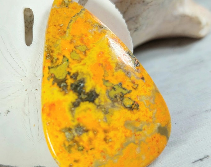 Bumblebee Jasper Cabochon, Eclipse Jasper Cabochon, Pear Shaped Jasper Cabochon, Wire Wrapping, Weaving, Use for Pendant, GB25