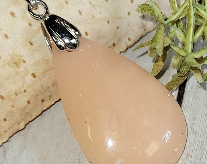 Australian Pink Opal Pendant, Australian Pink Opal Sterling Silver Pendant, Pear Pink Opal Pendant, Statement Pendant, Gift for Her, HA02