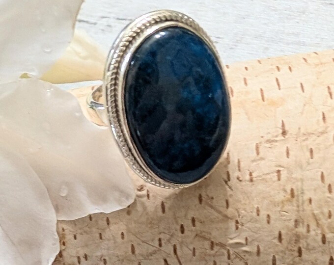 Natural Premium Grade Apatite Gemstone Ring, Handmade Apatite Sterling Silver Ring Size 7 3/4, Boho Ring, Apatite Ring, HV, Gift for her,