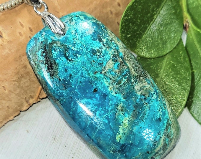 Shattuckite Pendant, Shattuckite Sterling Silver Pendant, Handmade Pendant, Statement Pendant, Gift for Her, FW10