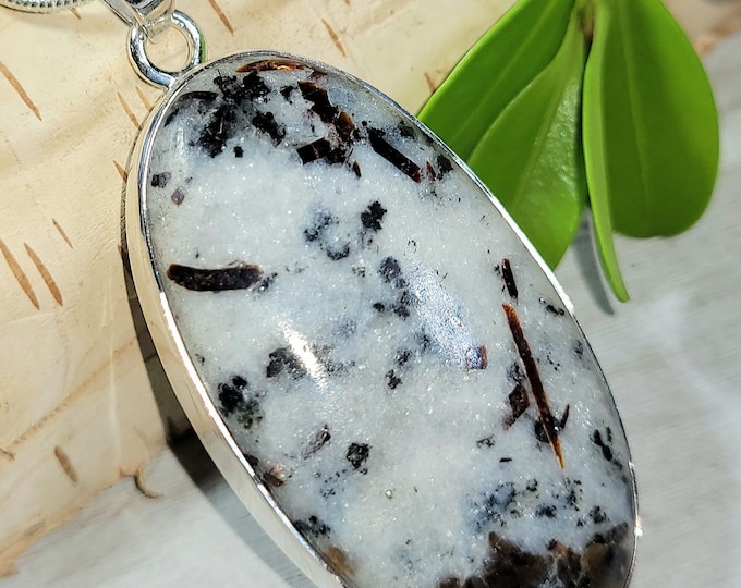 Natural Top Grade Astrophyllite Sterling Silver Pendant 15gr 2 1/8" x 1" EJ3 FREE SHIPPING