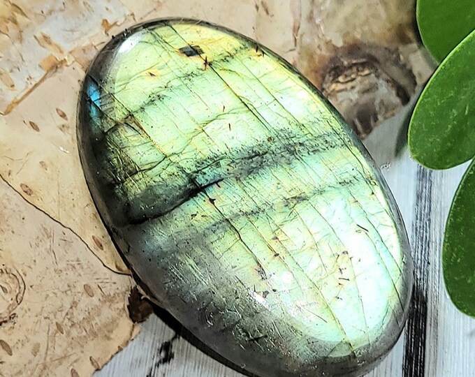 Natural Top Grade Multi-Flash Labradorite Oval Cabochon 45ct 9 Grams 33mm x 21mm Wire Wrapping, Weaving or Pendant, Collector AD04