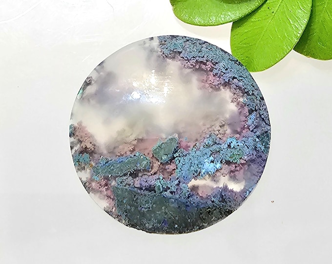 Moss Agate Cabochon, Scenic Moss Agate cabochon, Moss Agate Cabs, Moss Agate Scenic Cabochons, Green and Clear Moss Agate Cabochons FM26