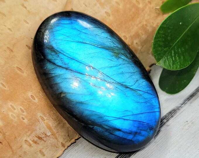 Blue Flash Labradorite Cabochon, Labradorite Oval Cabochon 50ct, Labradorite Cabochon,  Wire Wrapping, Weaving, Pendant, Collector DR27