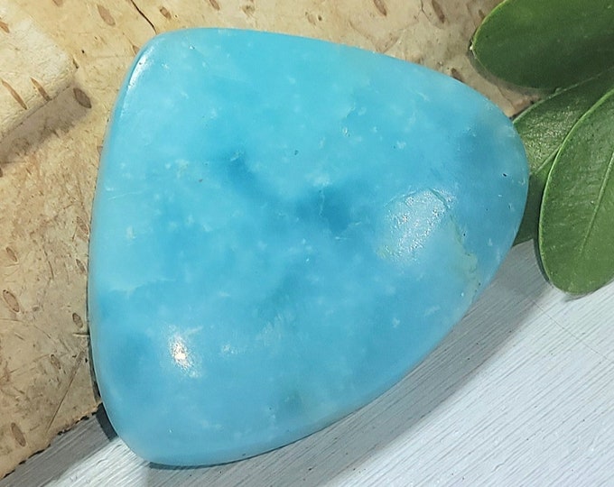 Natural Best Grade Hemimorphite Pear Cabochon 45ct 9 Grams 28mm x 34mm Wire Wrapping, Weaving or Pendant, Collector AJ20