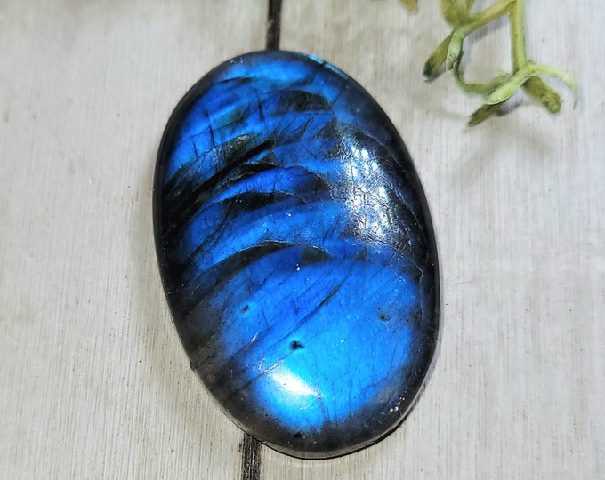 Blue Flash Labradorite Cabochon, Labradorite Oval Cabochon 40ct, Labradorite Cabochon,  Wire Wrapping, Weaving, Pendant, HK08