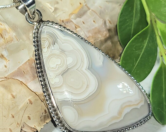 Natural Stunning Crazy Lace Agate .925 Sterling Silver Pendant 2 1/4" x 1" 13 Grams EU04