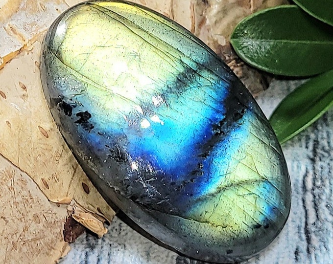 Natural Top Grade Multi Color Labradorite Oval Cabochon 40ct 8 Grams 33mm x 20mm Wire Wrapping, Weaving or Pendant, Collector AK22