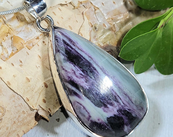 Natural AAA Grade Quality Kammererite .925 Sterling Silver Pendant 1 7/8" x 7/8" 12 Grams AB13