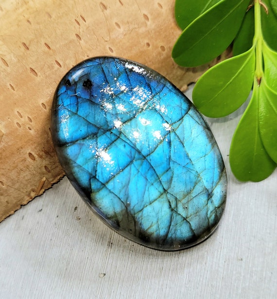 Multi Flash Labradorite Oval Cabochon: Wire Wrapping Stone (38mm X
