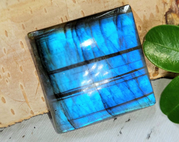 Blue Flash Labradorite Cabochon,Labradorite Square Cabochon 60ct, Labradorite Cabochon,  Wire Wrapping, Weaving, Pendant, Collector DM41