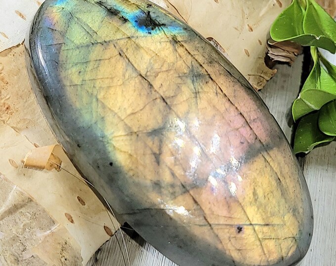 Natural Top Choice Multi-Flash Labradorite Oval Cabochon 95ct 19 Grams 52mm x 27mm Wire Wrapping, Weaving or Pendant, Collector LD14