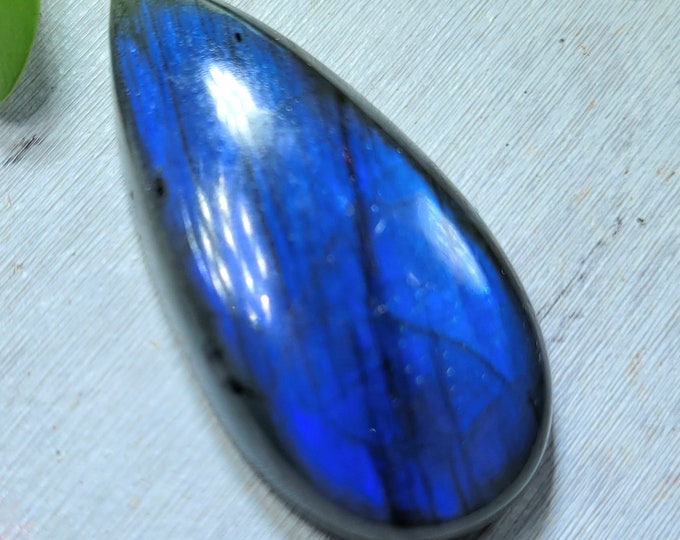 Natural Premium Grade Multi Flash Labradorite Oval Cabochon 50.20ct 1 Stone Wire Wrapping, Weaving, Pendant or Ring BA17